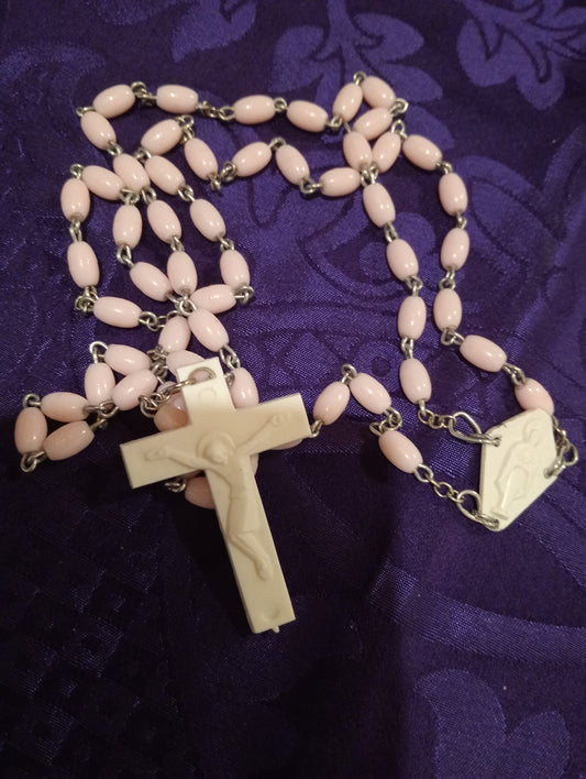 Rosary Beads Handmade pink