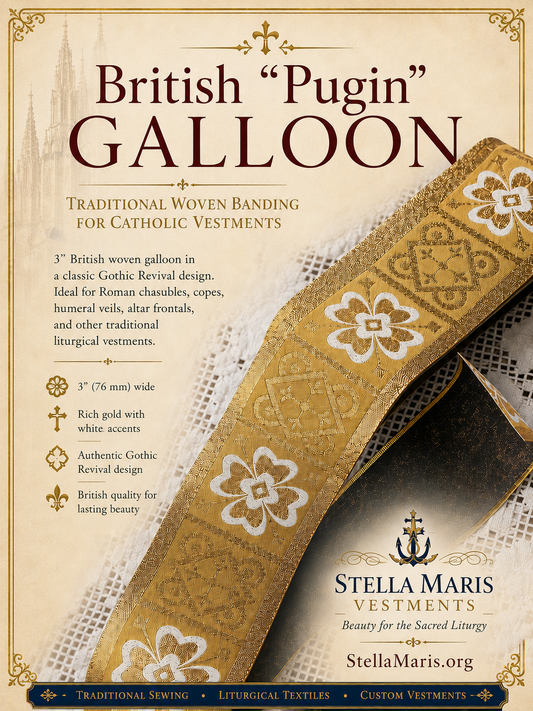 3" British Pugin Galloon | Traditional Ecclesiastical Banding